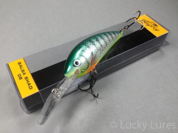 BALSA Shad Wobbler, schwimmend, Farbe: CBGL Chartreuse Bluegill, Größe 08 ( 8,3 cm), Gewicht: 18 Gramm, von Bagley Bait
